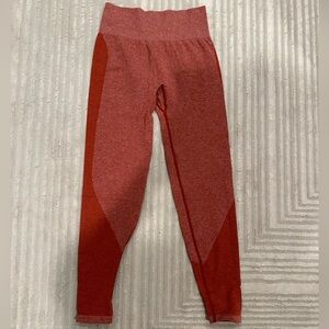 Womens Pink Victoria’s Secret Orange Seamless Tight Active Leggings